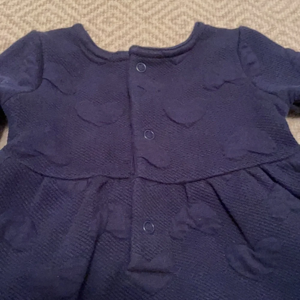 Carter's Navy Blue Long Sleeve Heart Dress 6M